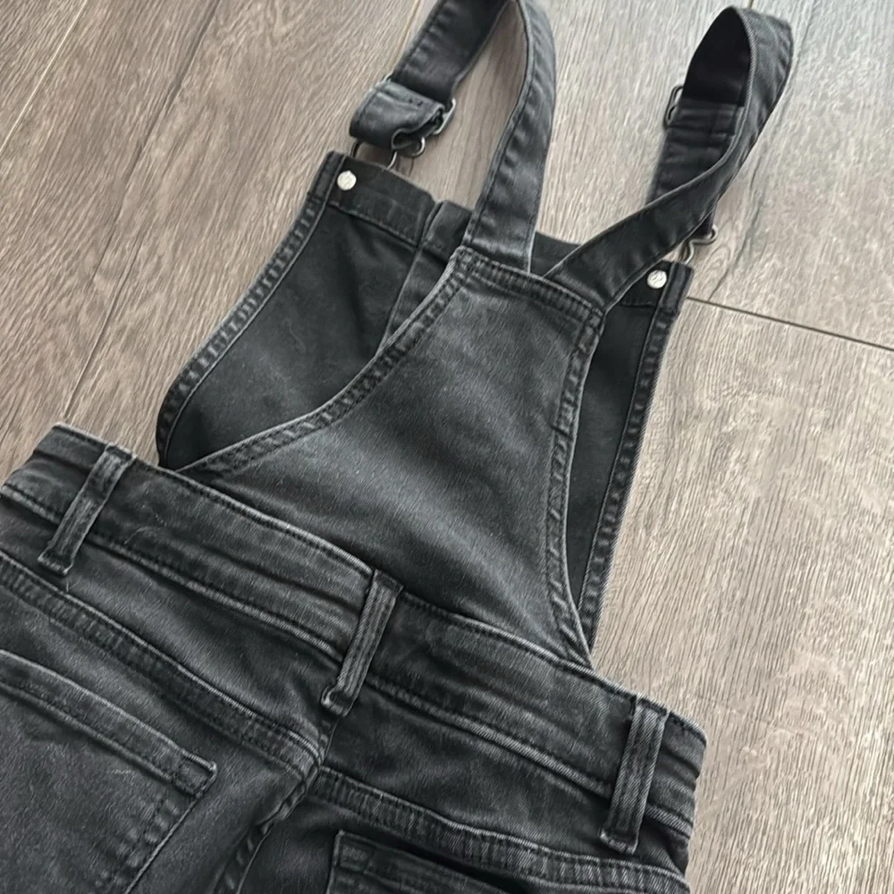 Cat & Jack black girls denim overalls 6